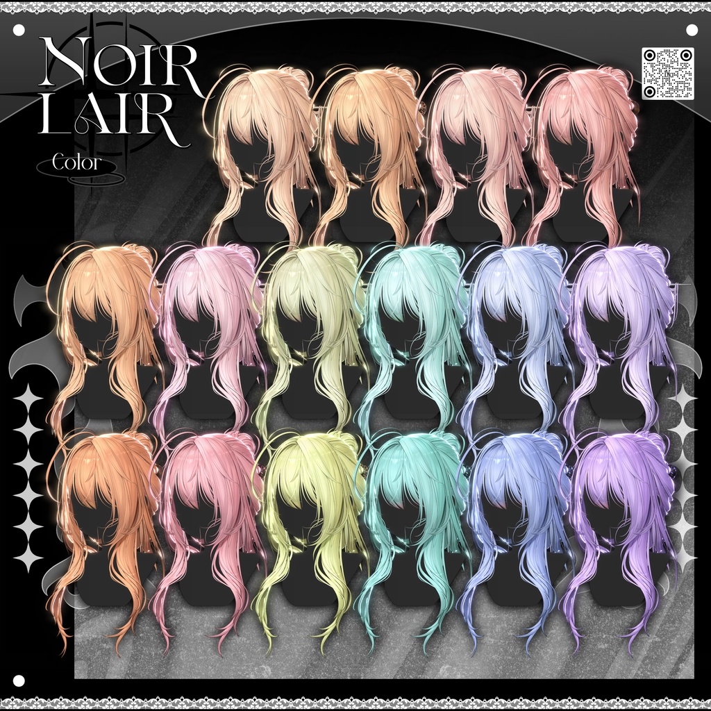✨❕セール中❕✨【19アバター対応】 𝐋𝐕.𝟖+ Noir_Hair 🕯️