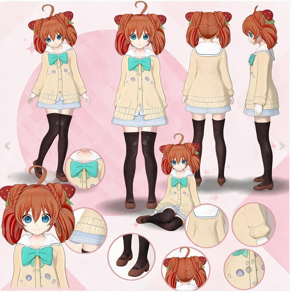 【3Dモデル / VRM】Kanna柑奈 - Generated by AnimeArt (Neural4D) 【VRChat・VTuber対応】