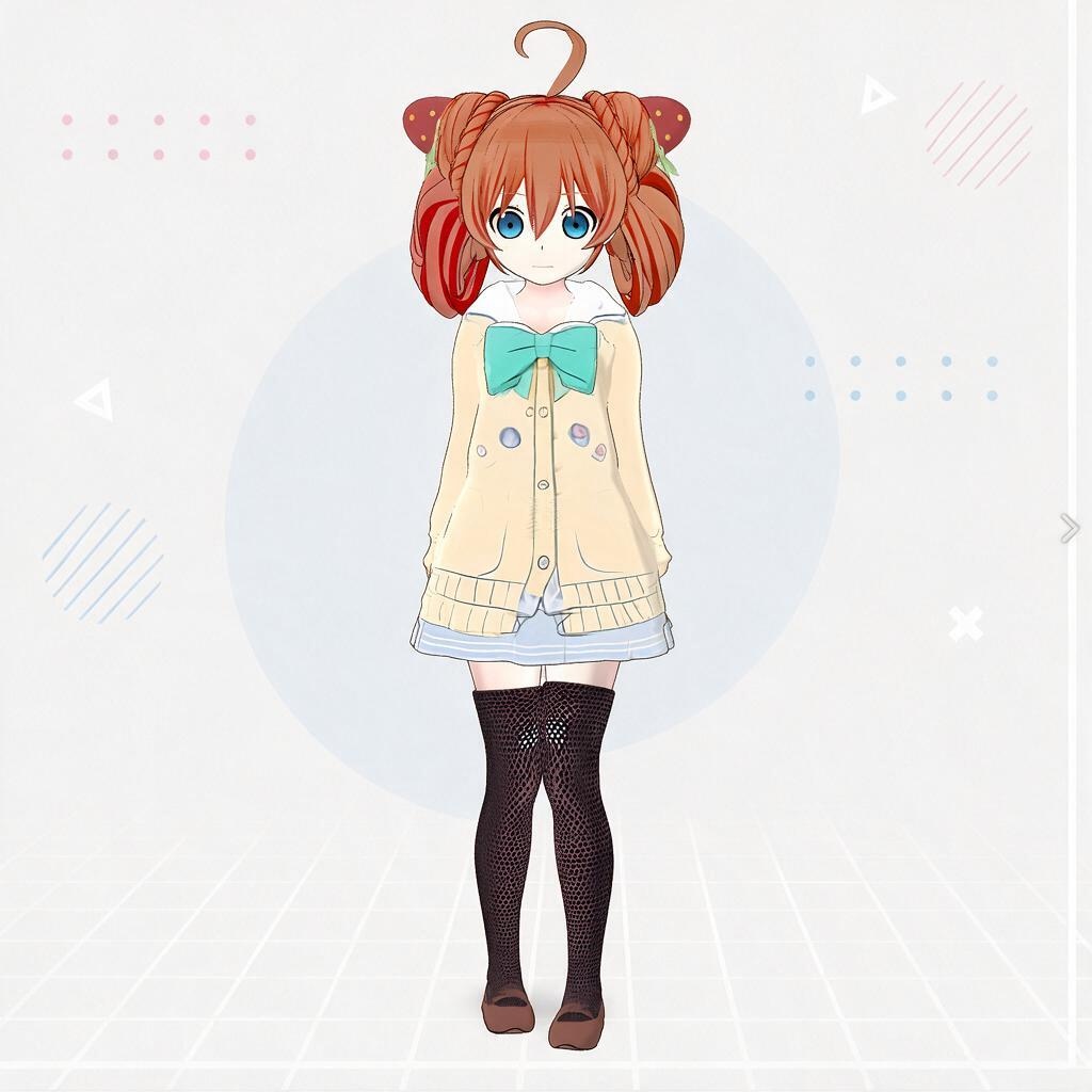 【3Dモデル / VRM】Kanna柑奈 - Generated by AnimeArt (Neural4D) 【VRChat・VTuber対応】