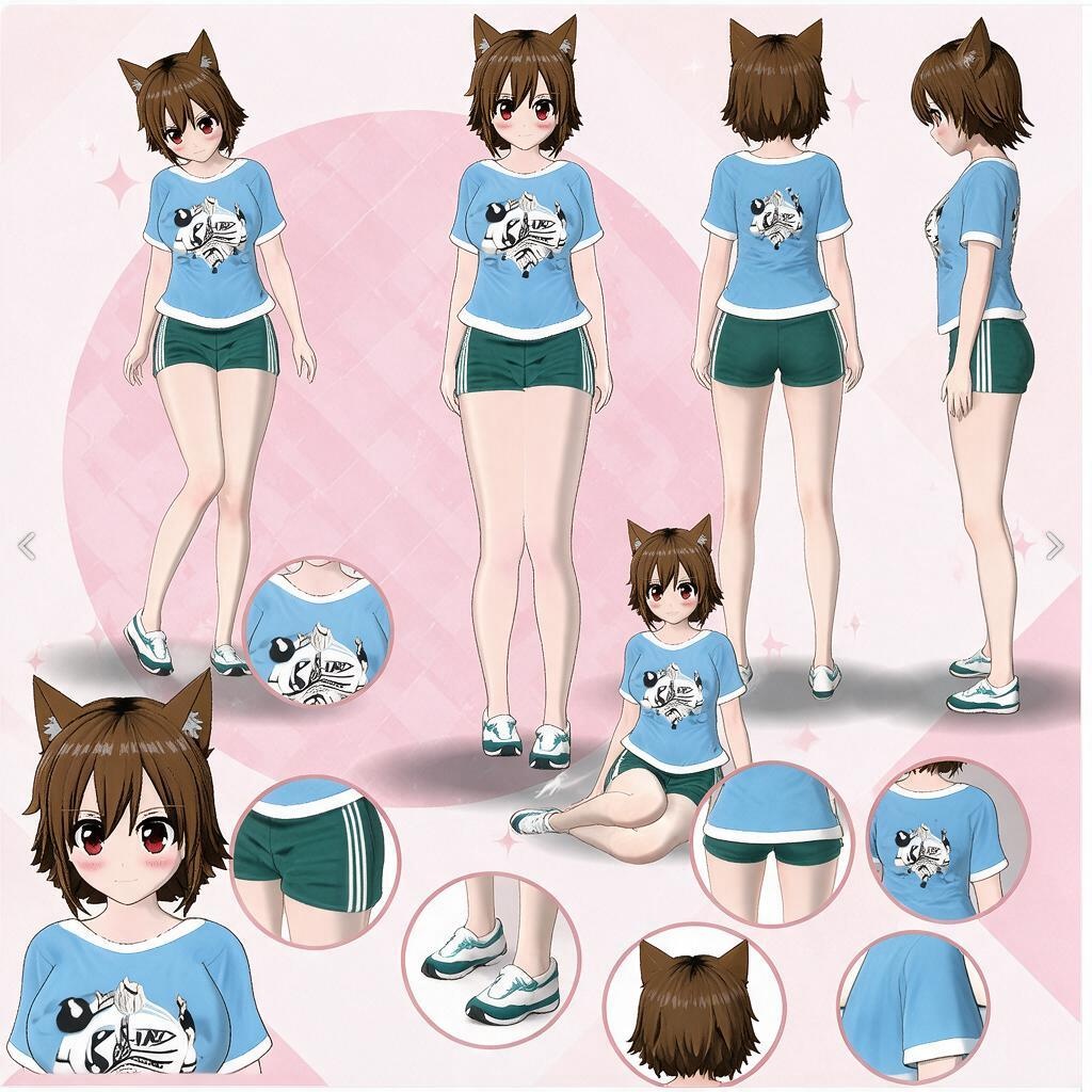 【3Dモデル / VRM】Konatsu Ogata 緒方 小夏 - Generated by AnimeArt (Neural4D) 【VRChat・VTuber対応】