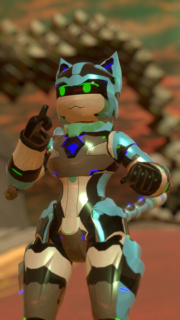 KiloByte M1NT - Robo Cat 2in1 Base Model - VRChat Avatar - PC - Quest