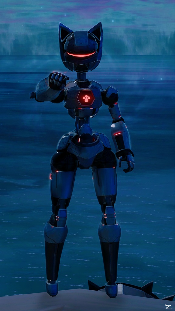 KiloByte M1NT - Robo Cat 2in1 Base Model - VRChat Avatar - PC - Quest