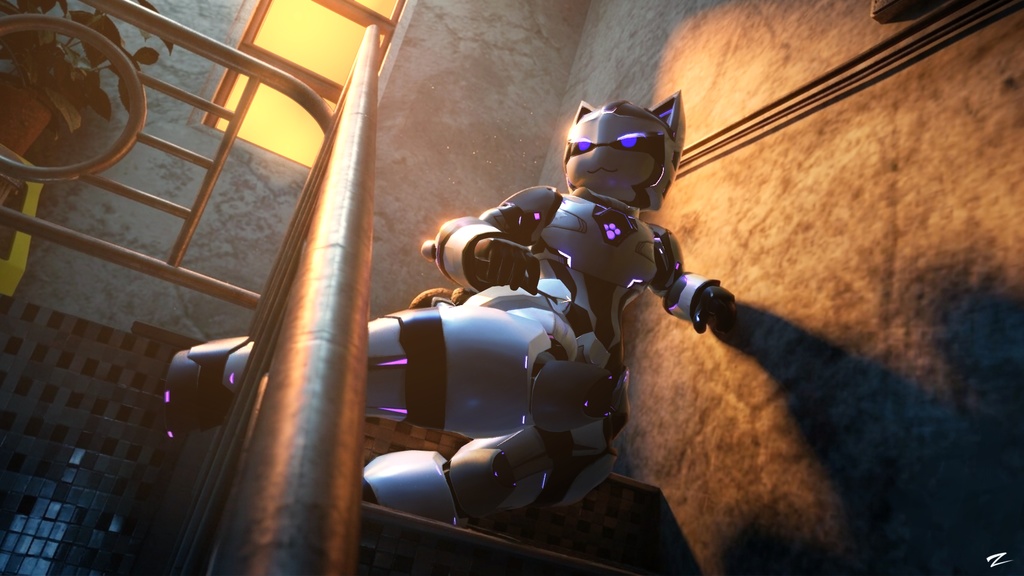 KiloByte M1NT - Robo Cat 2in1 Base Model - VRChat Avatar - PC - Quest