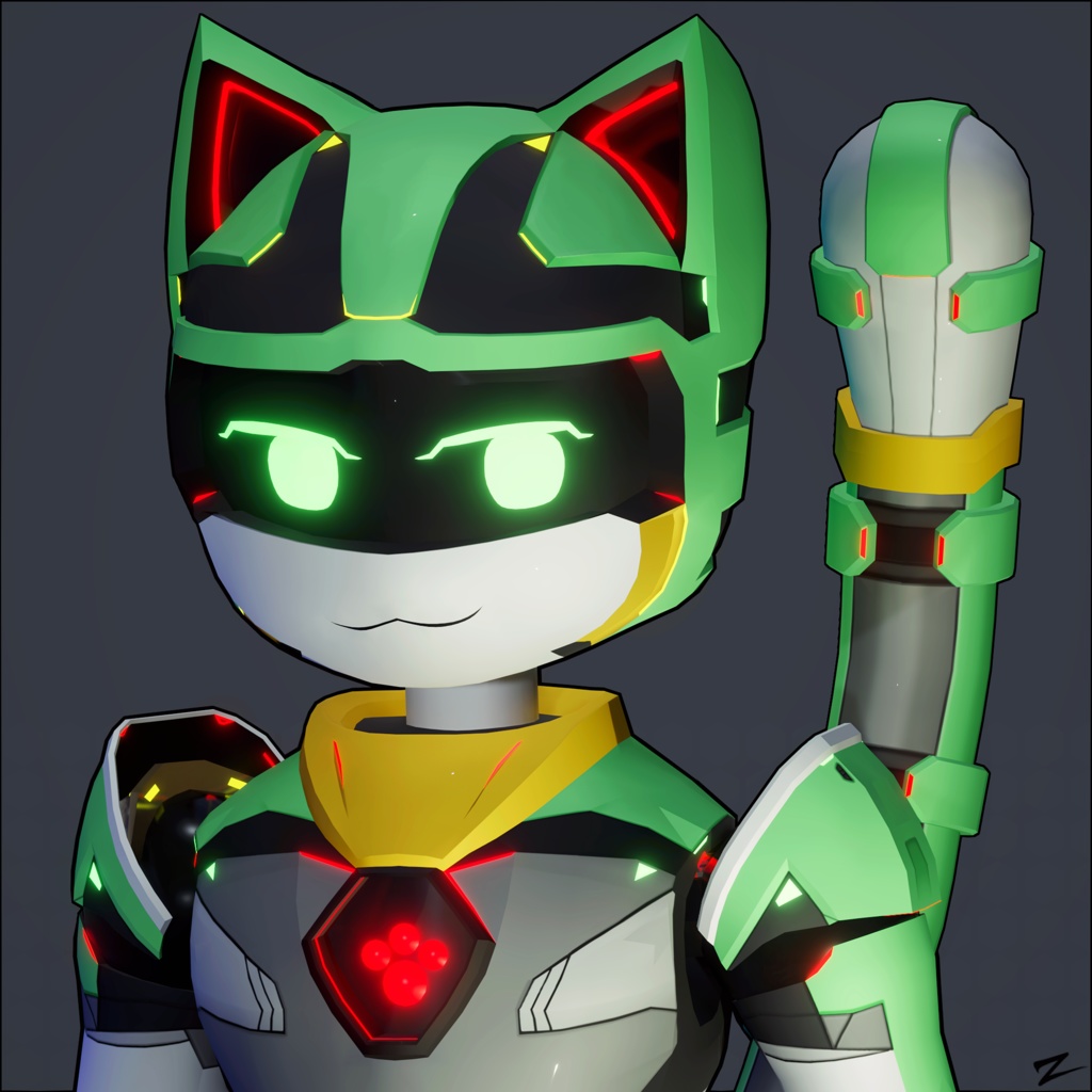 KiloByte M1NT - Robo Cat 2in1 Base Model - VRChat Avatar - PC - Quest