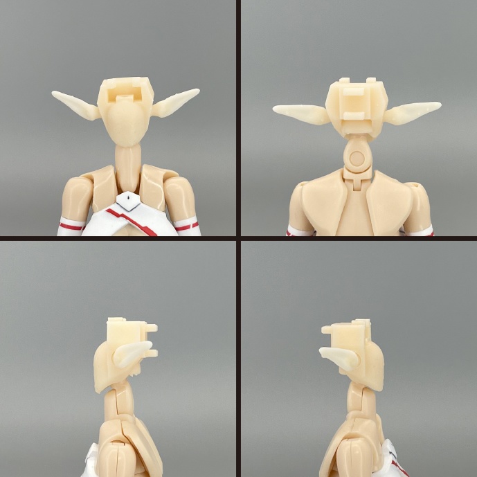 【朱羅専用】3mm穴ヘッド基部+耳セット(通常&エルフ)