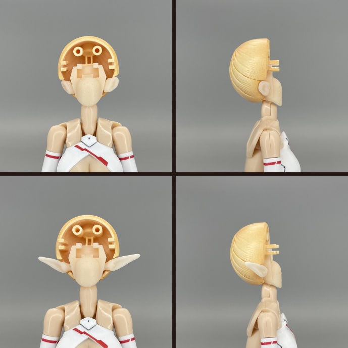 【朱羅専用】3mm穴ヘッド基部+耳セット(通常&エルフ)