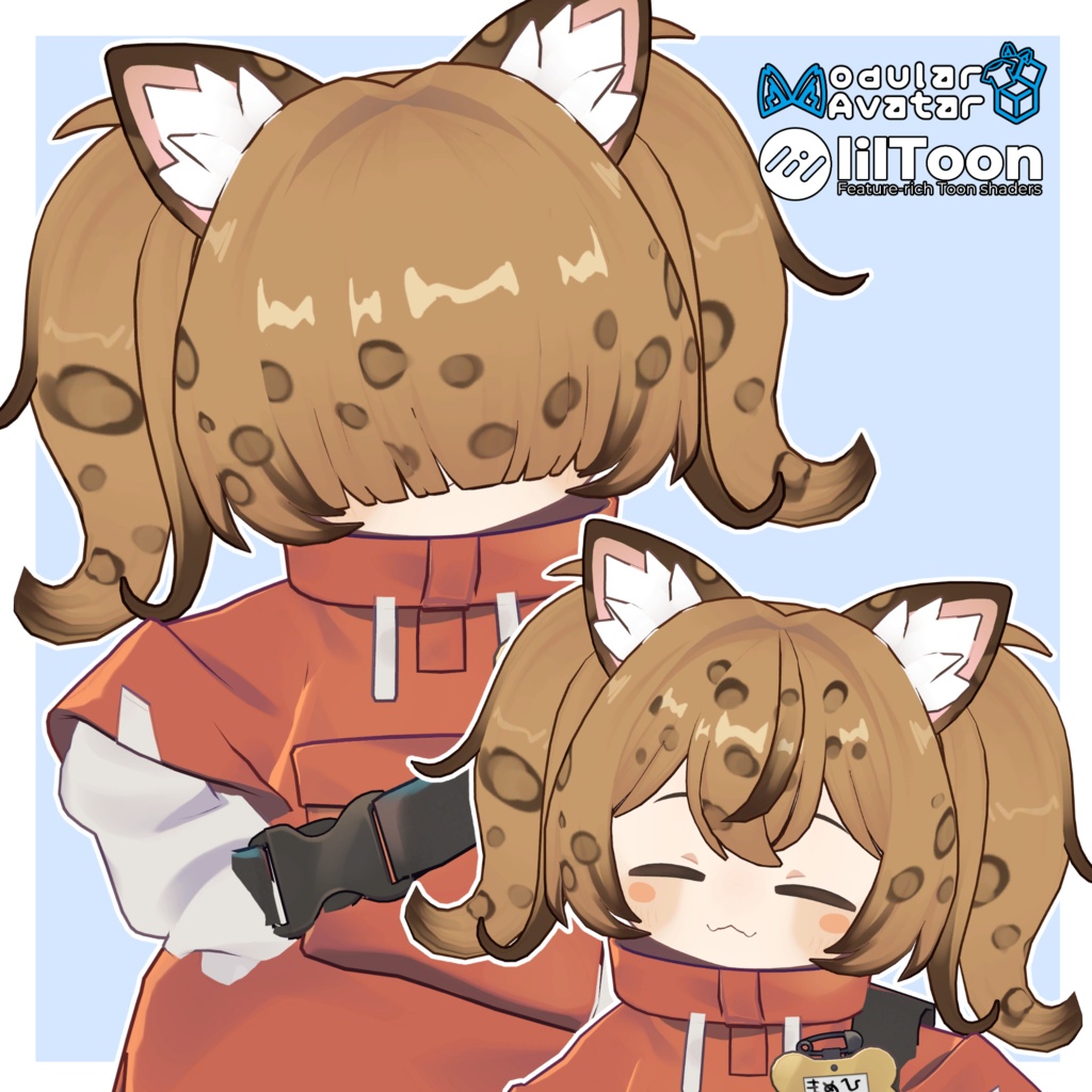 【6アバター対応】メカクレユキヒョウヘア【MA対応】