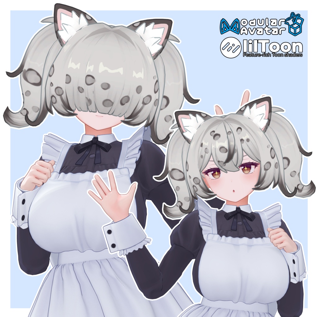 【6アバター対応】メカクレユキヒョウヘア【MA対応】