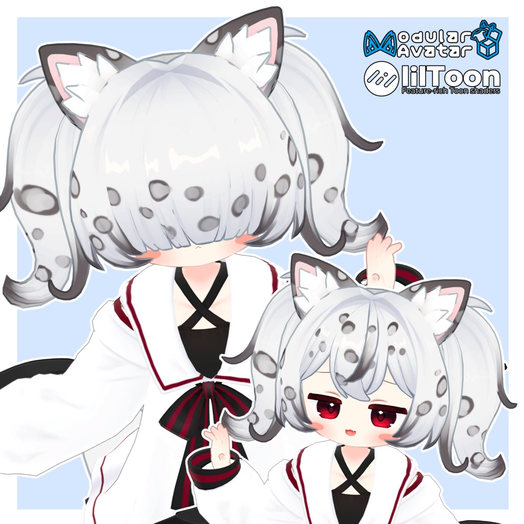 【6アバター対応】メカクレユキヒョウヘア【MA対応】