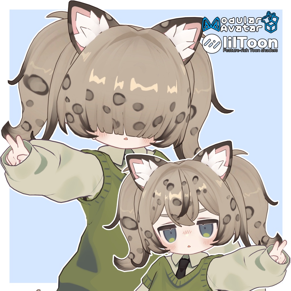 【6アバター対応】メカクレユキヒョウヘア【MA対応】