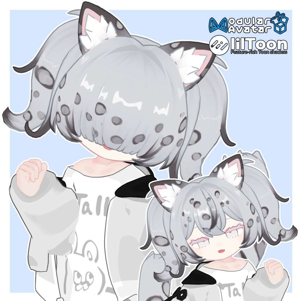 【6アバター対応】メカクレユキヒョウヘア【MA対応】