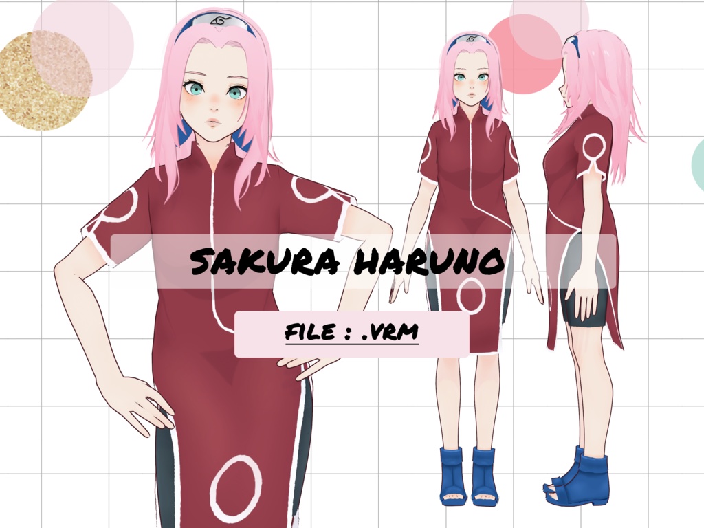 Sakura Haruno (12 years old) 3D model (Vroid)
