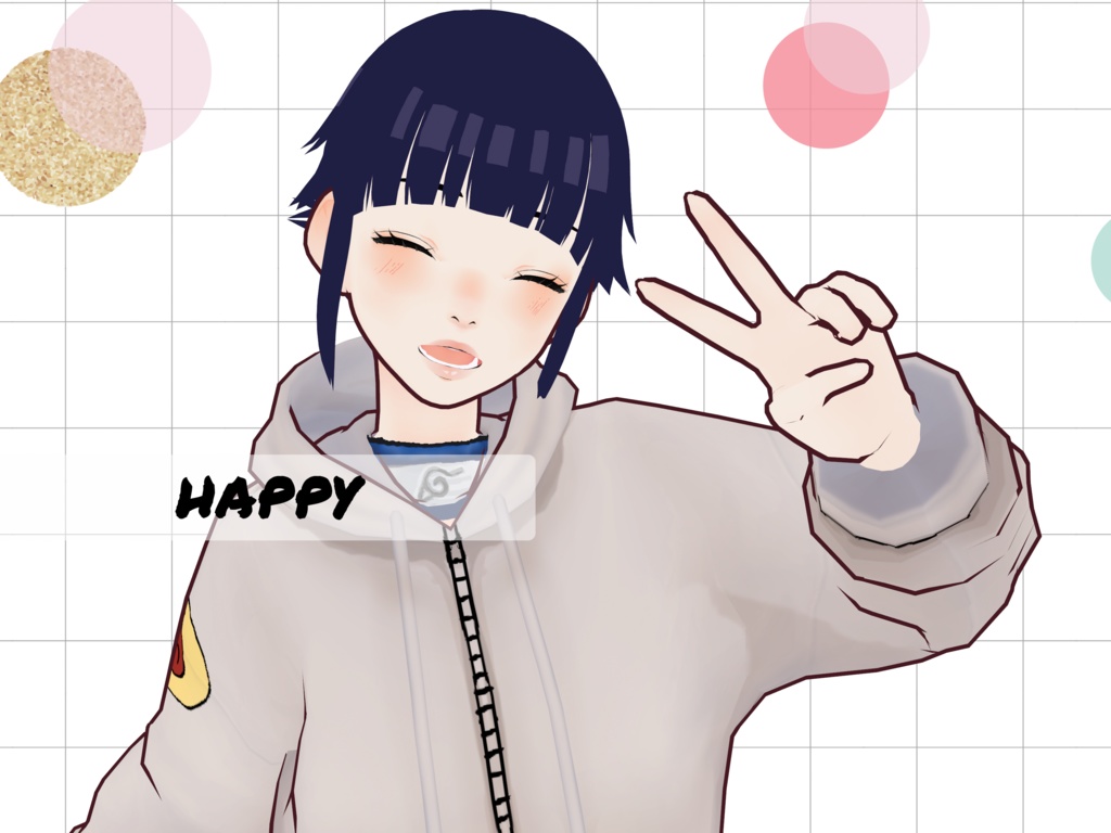 Hinata Hyūga (12 years old) Vroid model