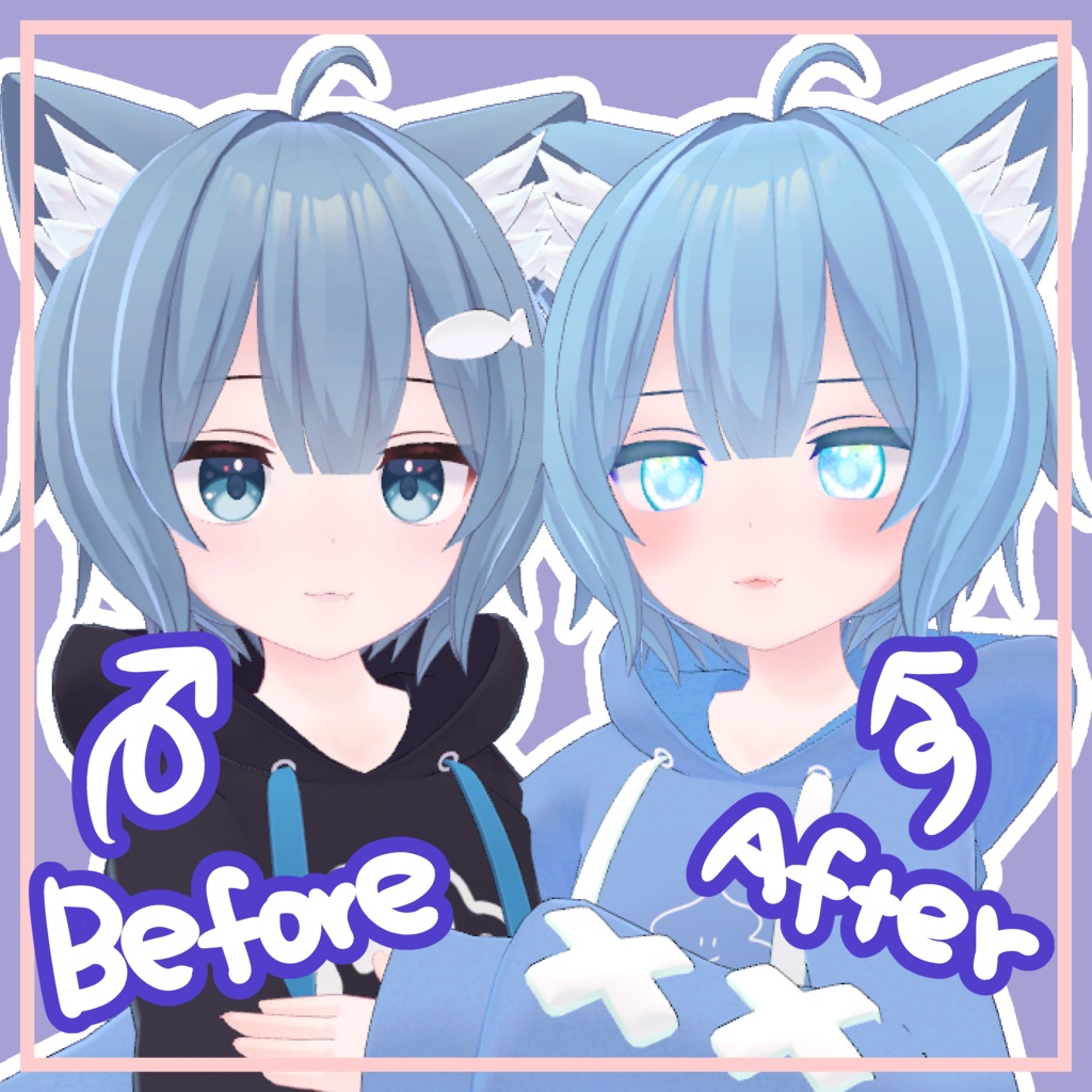 【Ramune&Karin&Rusk】 make up & kira kira eye texture 【こまどアバター用】