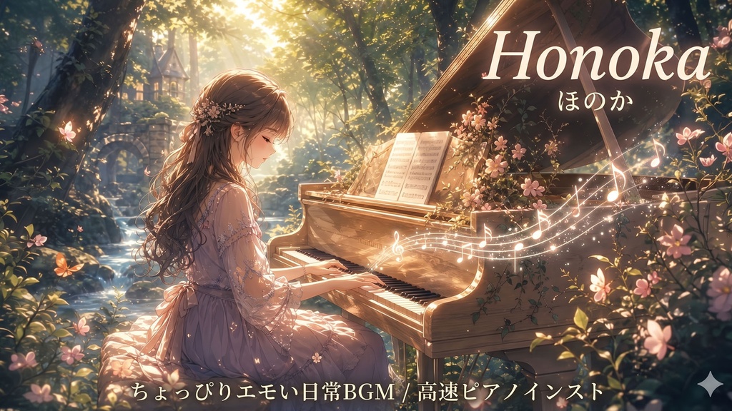 【ロイヤリティフリーBGM】Honoka - 癒やしのピアノインスト
