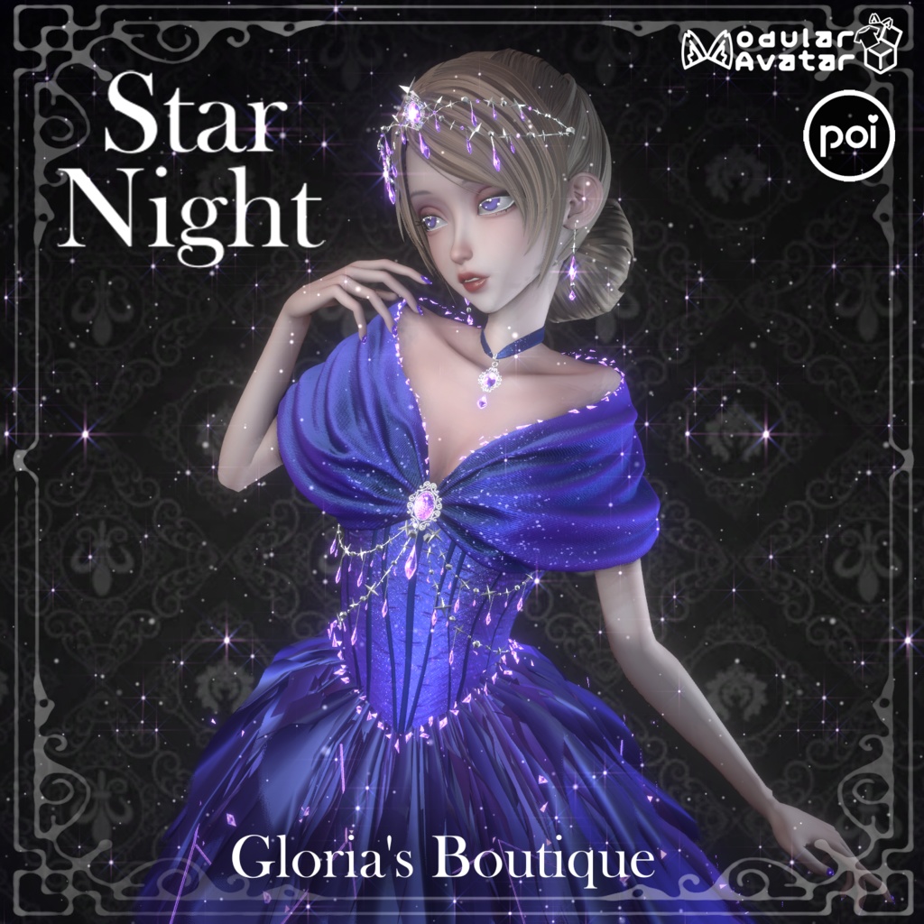 Star Night - Celestial Gown Dress for Vrchat