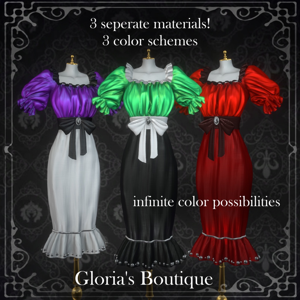 MoonLit Amethyst - Elegant Dress for Vrchat