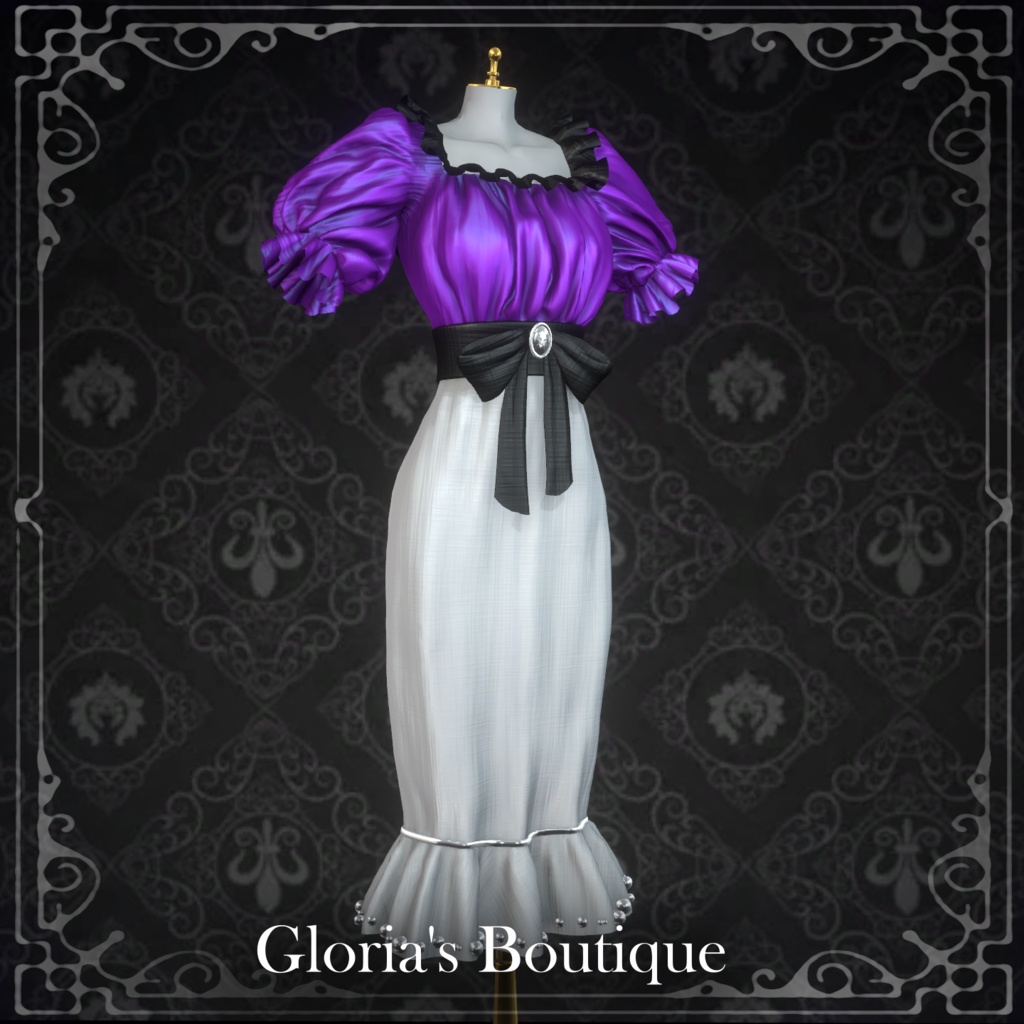 MoonLit Amethyst - Elegant Dress for Vrchat