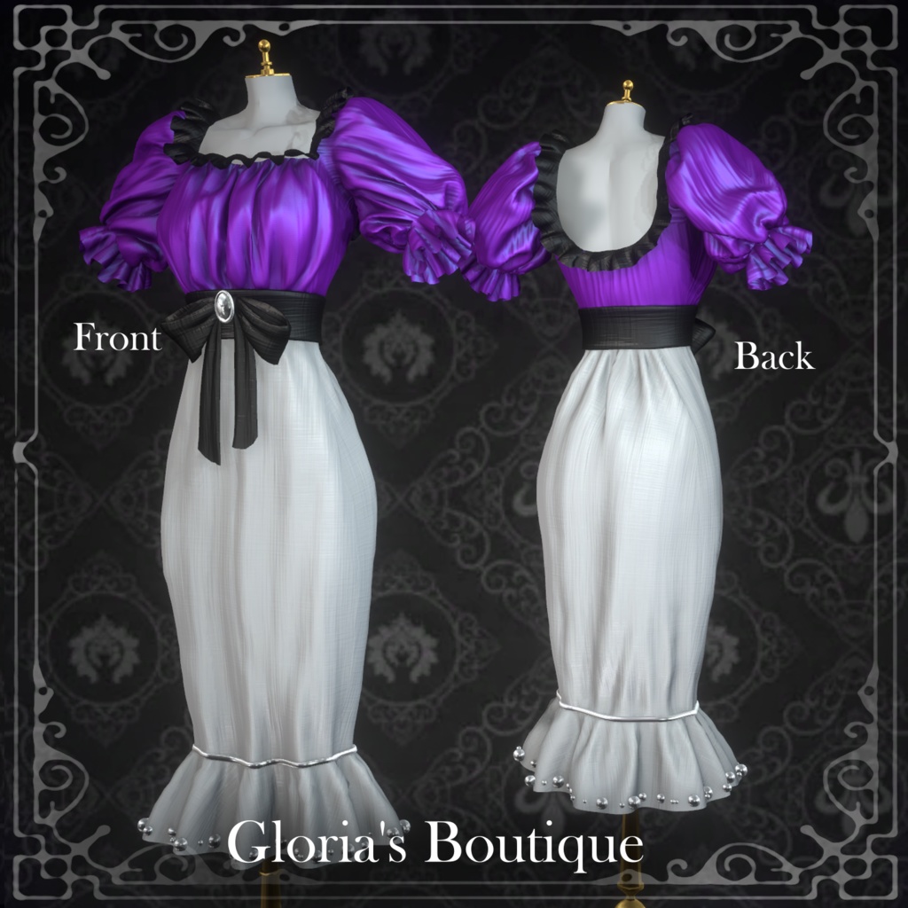 MoonLit Amethyst - Elegant Dress for Vrchat