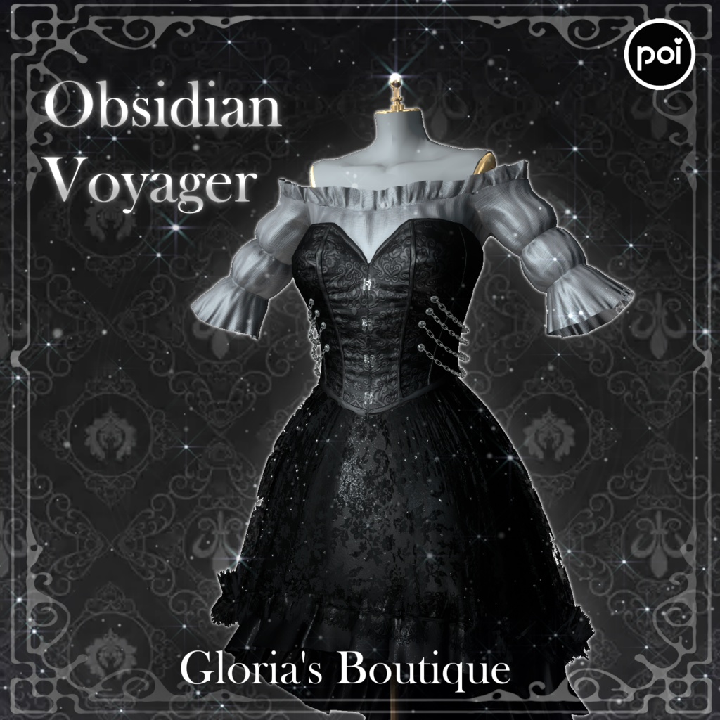 Obsidian Voyager - Gothic Pirate Dress for Vrchat