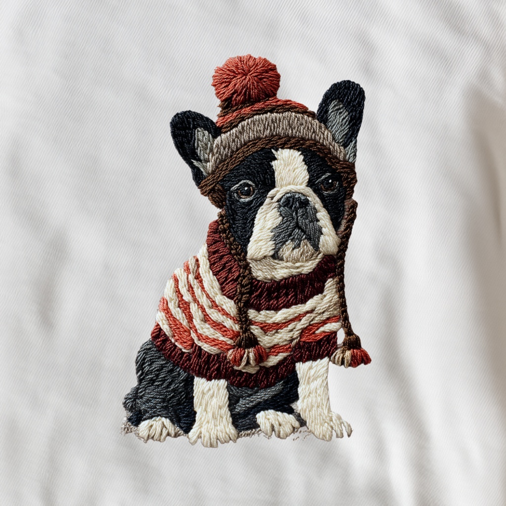 SOLIDNIC. 刺繍調 FRENCH BULLDOG TEE