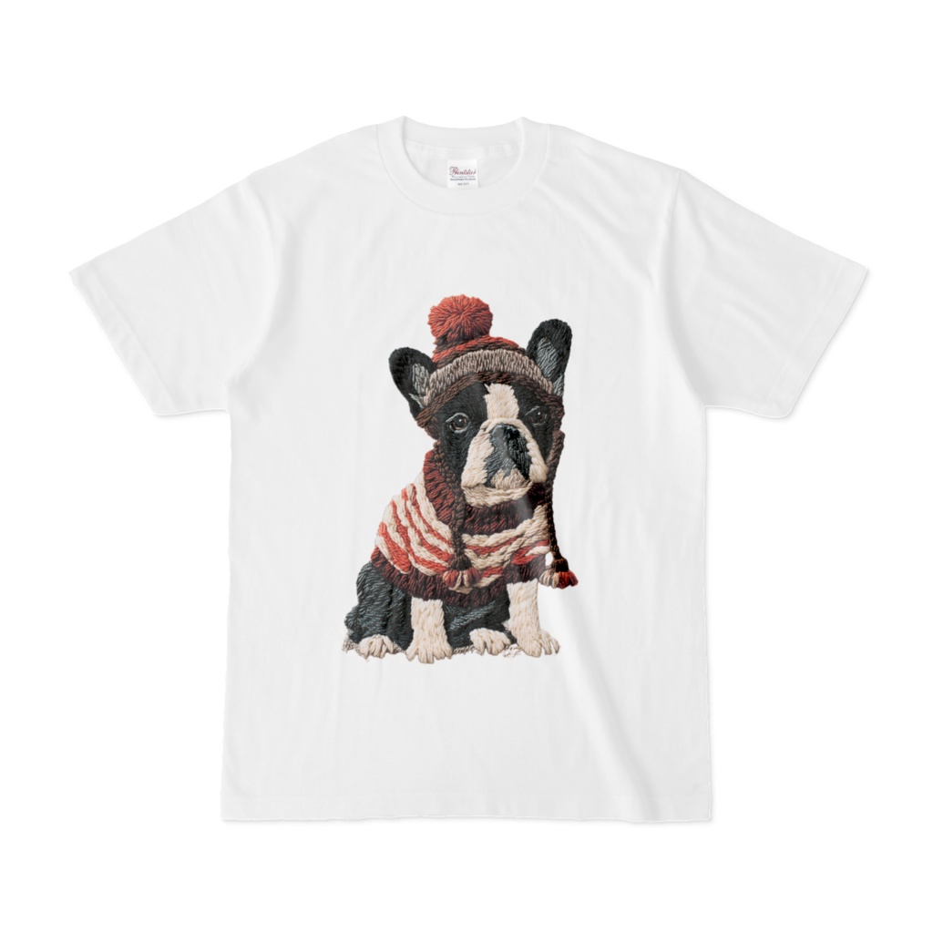 SOLIDNIC. 刺繍調 FRENCH BULLDOG TEE