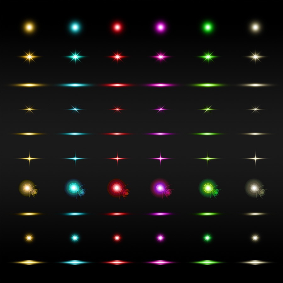 【Photoshop】メタリック・レイヤースタイル140種類+光エフェクト素材60種類