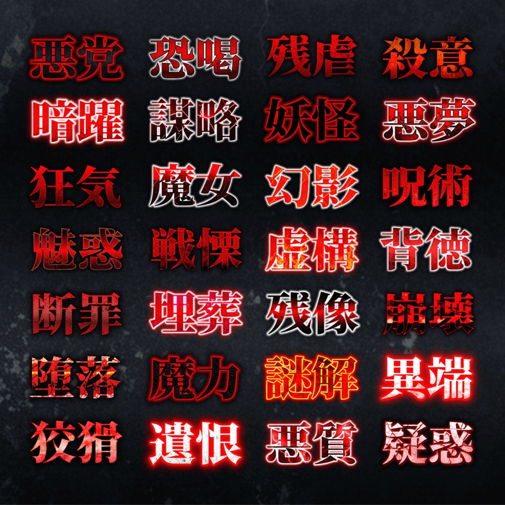 ホラー&ミステリー系 不気味なテキスト装飾プリセット420種類