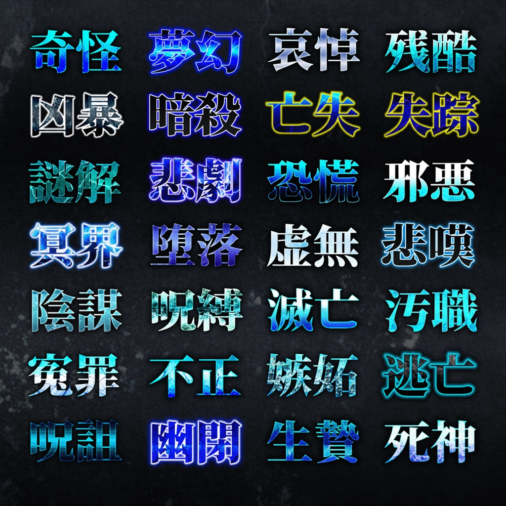 ホラー&ミステリー系 不気味なテキスト装飾プリセット420種類