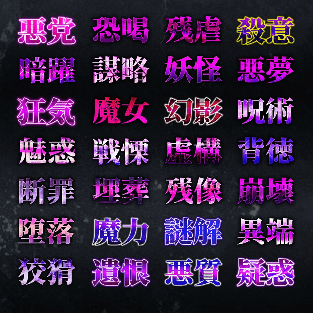 ホラー&ミステリー系 不気味なテキスト装飾プリセット420種類