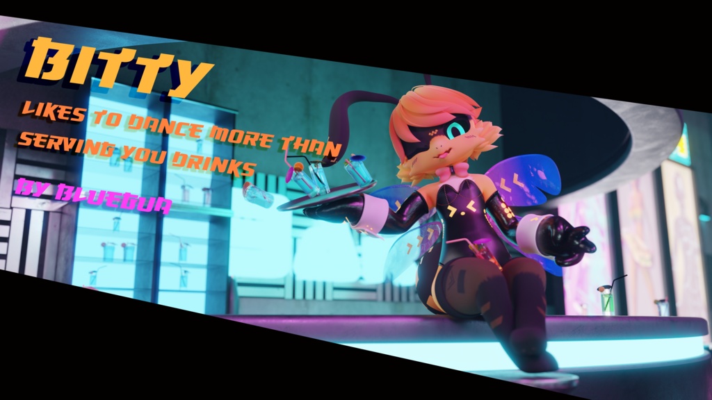 [BlueGuaShop] -3Dモデル-ビティ-Bitty-Likes to dance more than serving drinks~ - bluegua - 2/7
