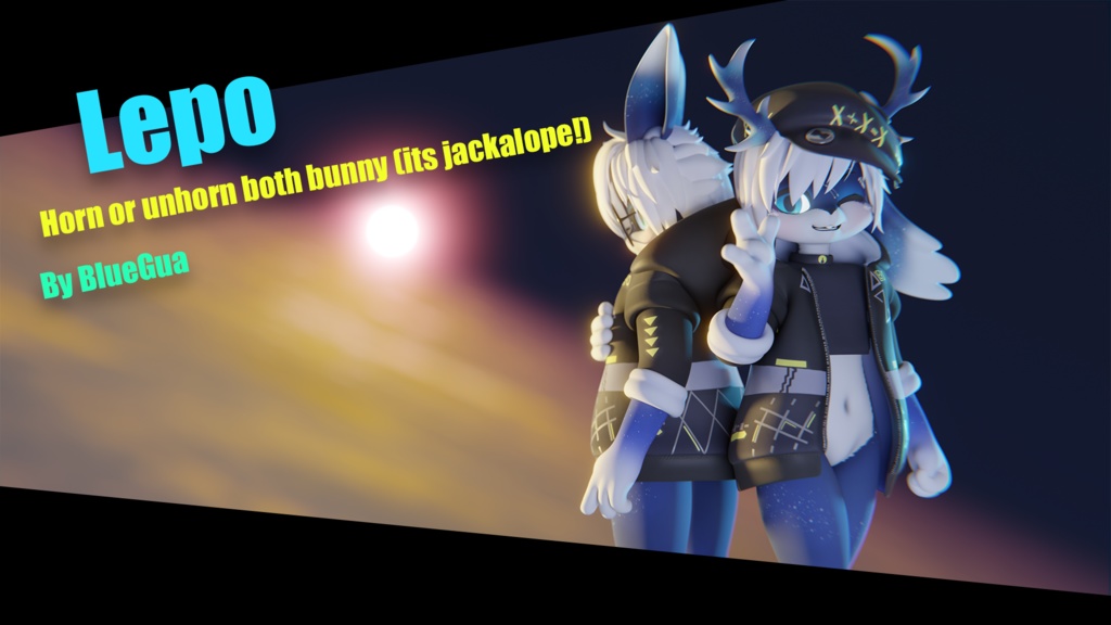 [BlueGuaShop] -3Dモデルーレポー-Lepo-Horn or unhorn both bunny(its jackalope!)~ - bluegua - 2/7