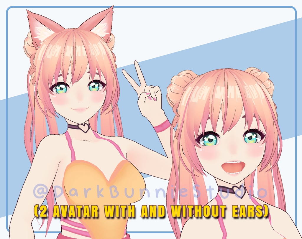 Premade 3D VTUBER Model Adoptable +52 BLENDSHAPES for iphone or ipad ( Arkit Tracking )