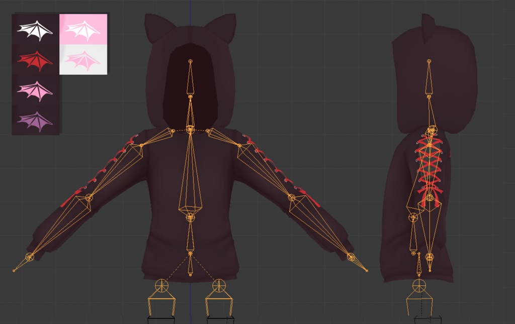 (VRChat) Bat Hoodie/コウモリパーカー