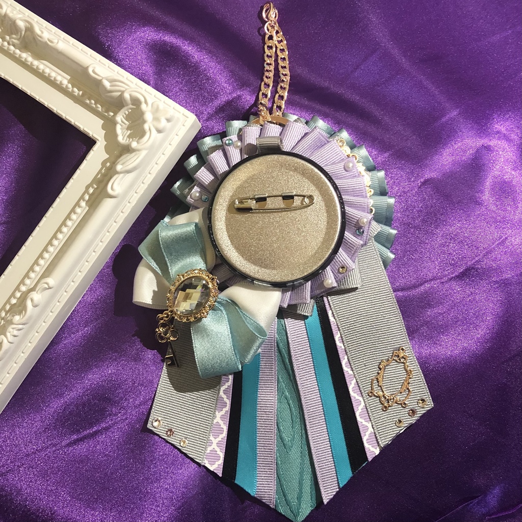 水色×紫×グレー ロゼット