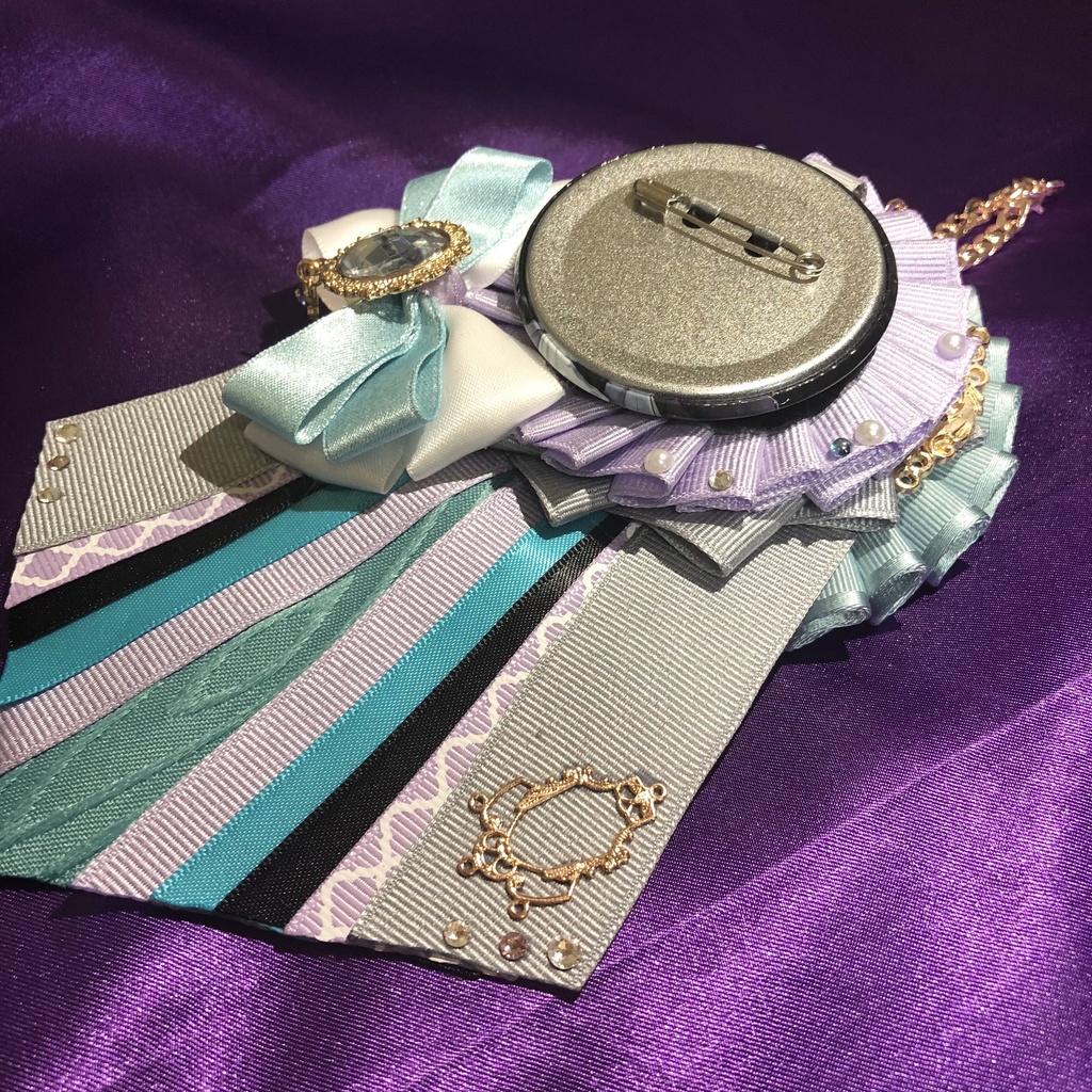 水色×紫×グレー ロゼット