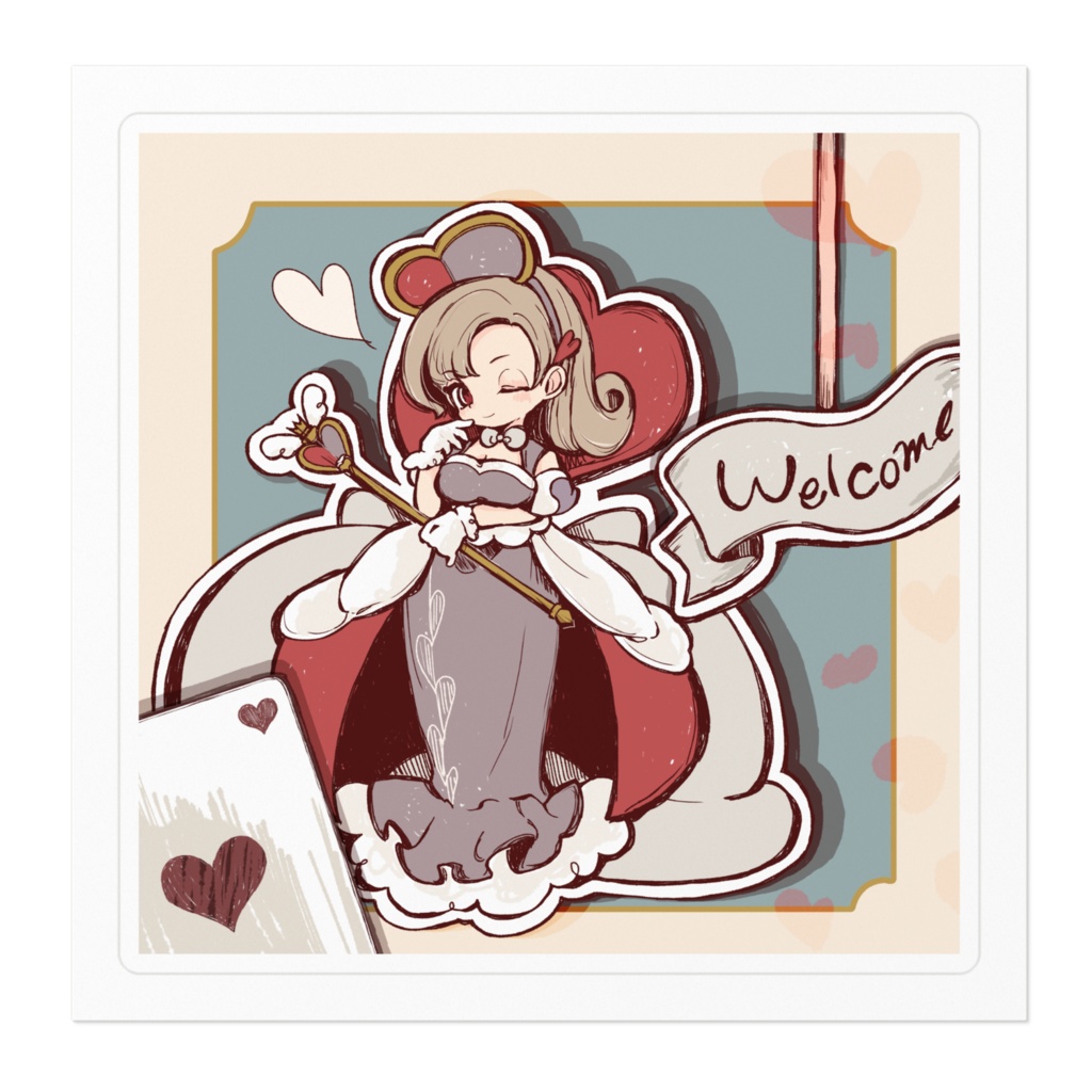 【Alice in Wonderland】ステッカー ハートの女王様