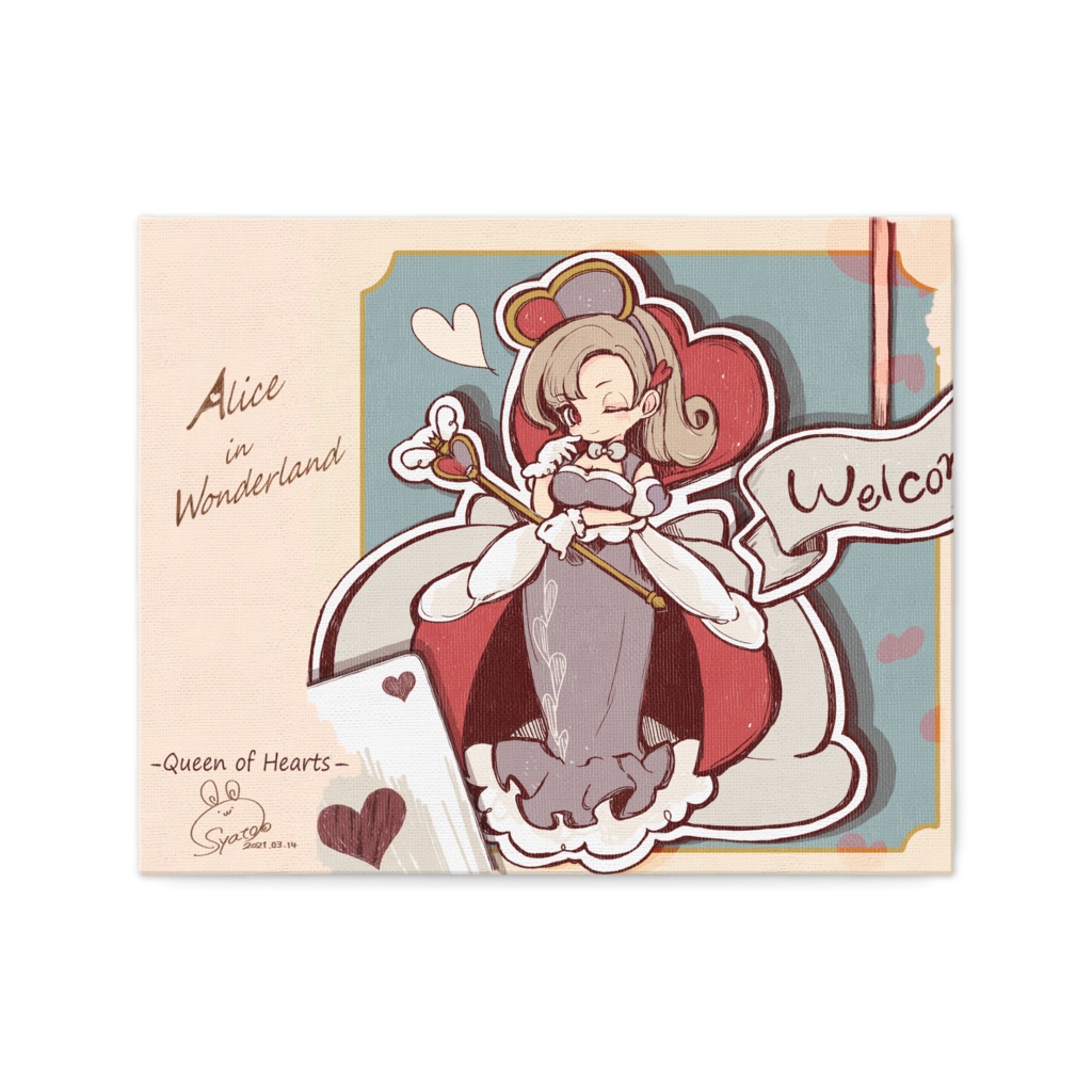 【Alice in Wonderland】キャンバス ハートの女王様