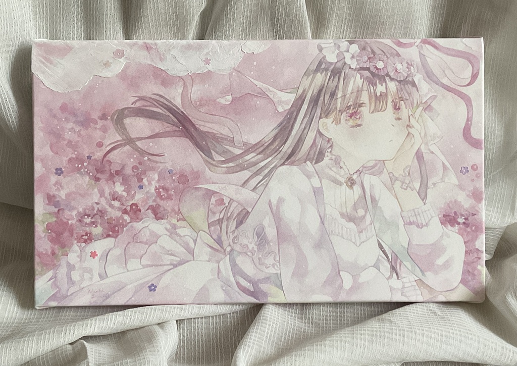 【水彩原画】milky flower