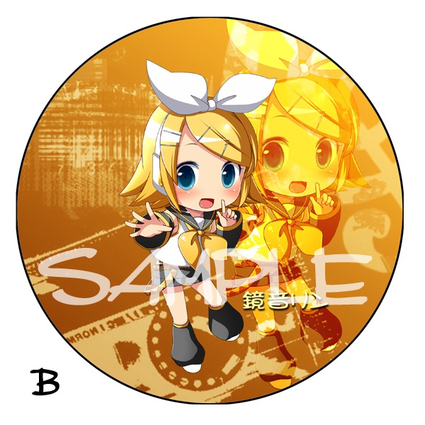 【ボカロ】デカ缶バッチ 鏡音リン 76ミリ 全5種