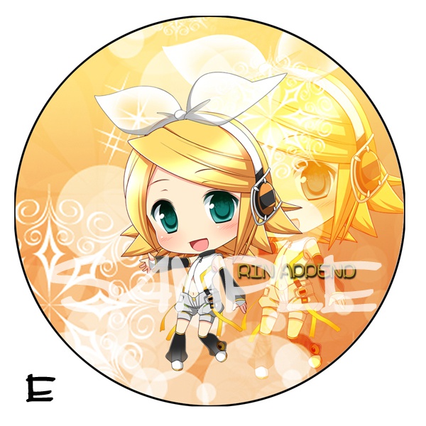 【ボカロ】デカ缶バッチ 鏡音リン 76ミリ 全5種