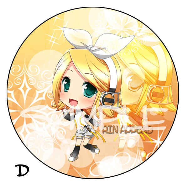 【ボカロ】デカ缶バッチ 鏡音リン 76ミリ 全5種