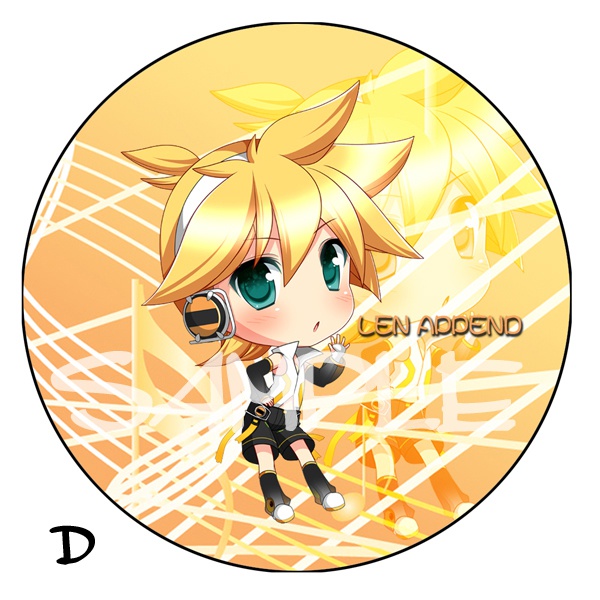 【ボカロ】デカ缶バッチ 鏡音レン 76mm 全5種