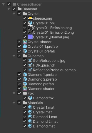 クリスタルと宝石シェーダ/Crystal and gemstone shaders