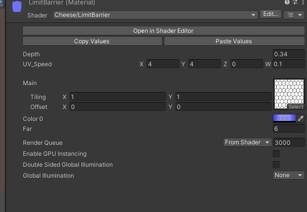 近づくと現れるバリア/Limit Barrier Shader