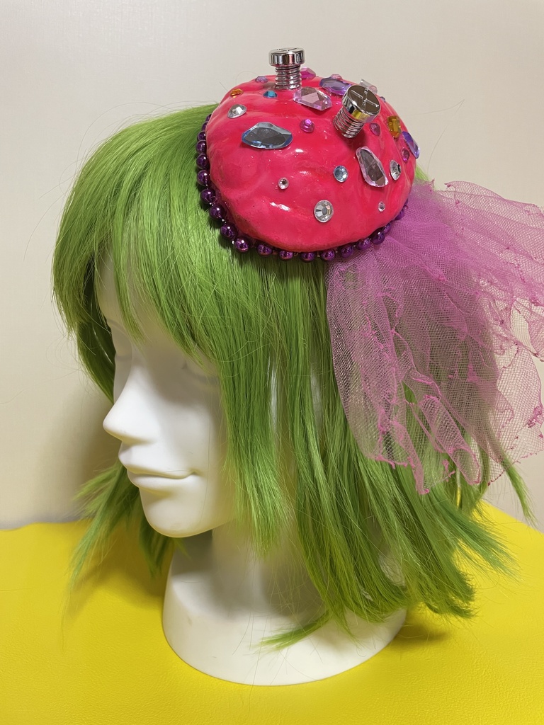 脳みそヘッドドレス *カラフル宝石ピンク