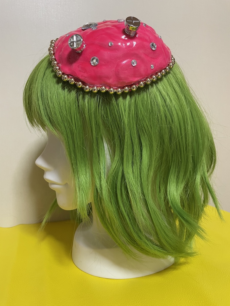 脳みそヘッドドレス* シルバー×ゴールド ピンク