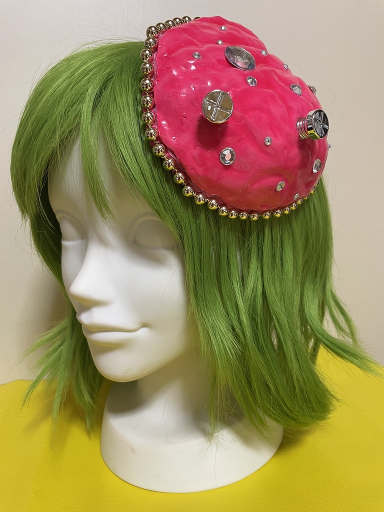 脳みそヘッドドレス* シルバー×ゴールド ピンク