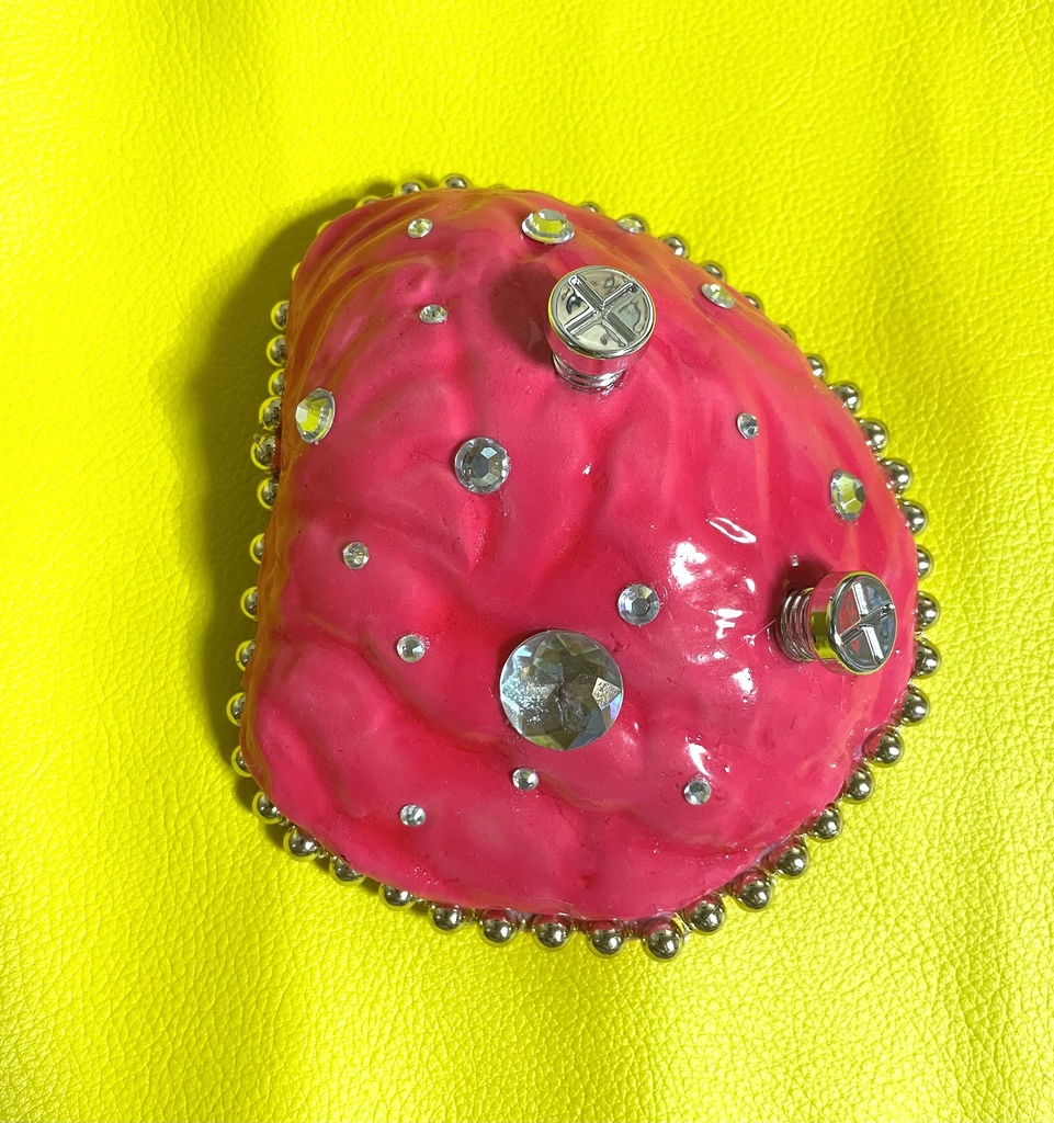 脳みそヘッドドレス* シルバー×ゴールド ピンク