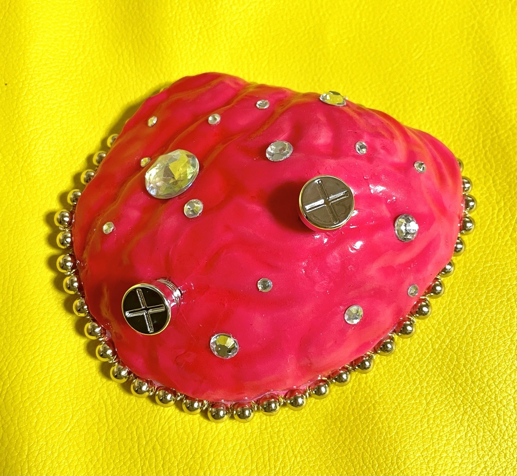 脳みそヘッドドレス* シルバー×ゴールド ピンク